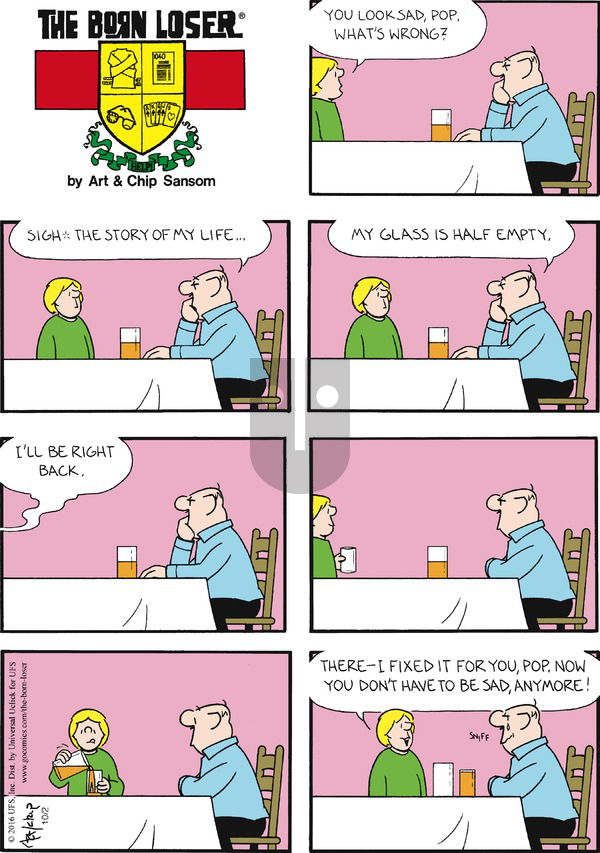 The Born Loser on Sunday October 2, 2016 Comic Strip