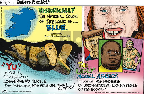 Ripley's Believe It or Not on Sunday May 26, 2013 Comic Strip