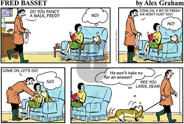 Fred Basset on Sunday February 1, 2009 Comic Strip