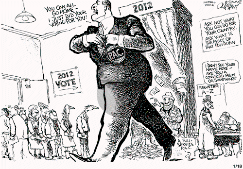 Pat Oliphant on Wednesday January 18, 2012 Comic Strip