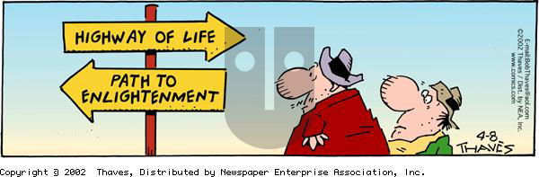 Frank and Ernest on Monday April 8, 2002 Comic Strip
