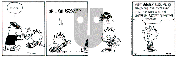 Calvin and Hobbes on Tuesday March 24, 1992 Comic Strip