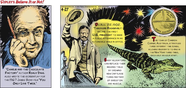 Ripley's Believe It or Not on Sunday April 27, 2025 Comic Strip