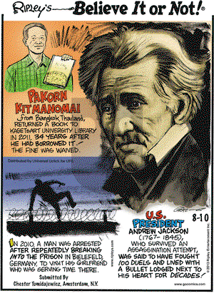 Ripley's Believe It or Not on Saturday August 10, 2013 Comic Strip