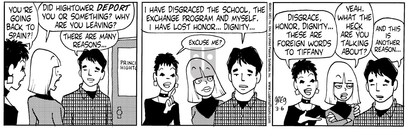 Luann - Tuesday March 6, 2001 Comic Strip
