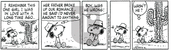Peanuts on Thursday February 10, 1994 Comic Strip
