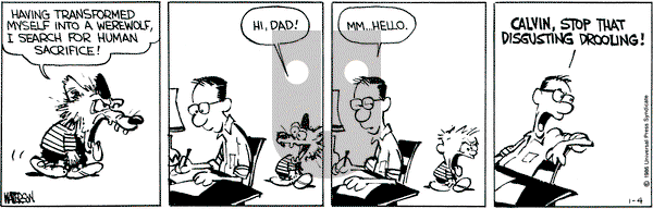 Calvin and Hobbes on Saturday January 4, 1986 Comic Strip