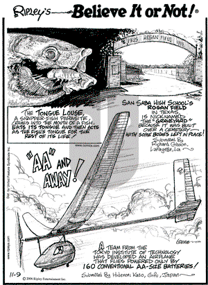 Ripley's Believe It or Not on Thursday November 9, 2006 Comic Strip