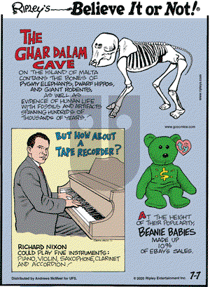 Ripley's Believe It or Not on Tuesday July 7, 2020 Comic Strip