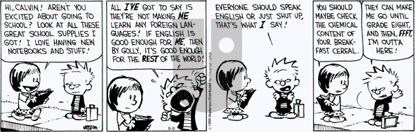 Calvin and Hobbes on Tuesday September 9, 2014 Comic Strip