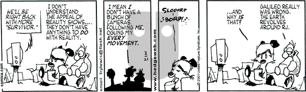 Over the Hedge on Wednesday February 21, 2001 Comic Strip