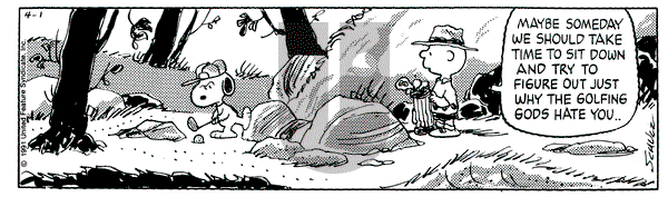 Peanuts on Monday April 1, 1991 Comic Strip
