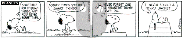 Peanuts on Tuesday July 13, 1971 Comic Strip