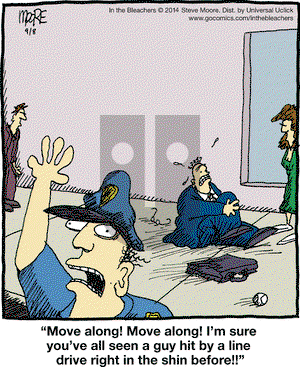 In the Bleachers on Monday September 8, 2014 Comic Strip