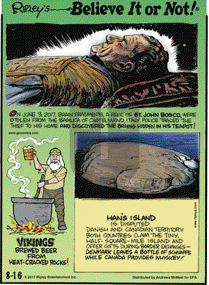 Ripley's Believe It or Not on Wednesday August 16, 2017 Comic Strip