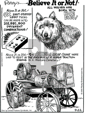 Ripley's Believe It or Not on Friday September 22, 2000 Comic Strip