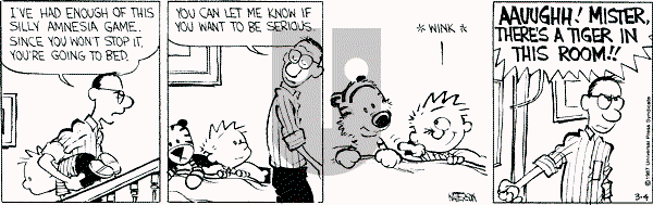 Calvin and Hobbes - Wednesday March 4, 1987 Comic Strip