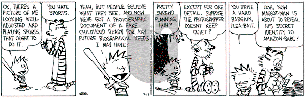 Calvin and Hobbes on Friday September 18, 1992 Comic Strip
