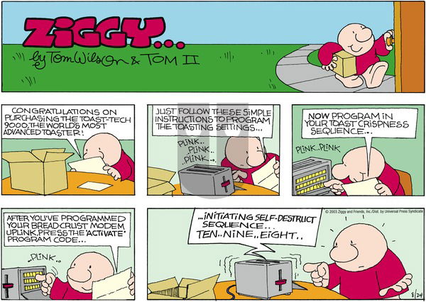 Ziggy on Sunday August 24, 2003 Comic Strip