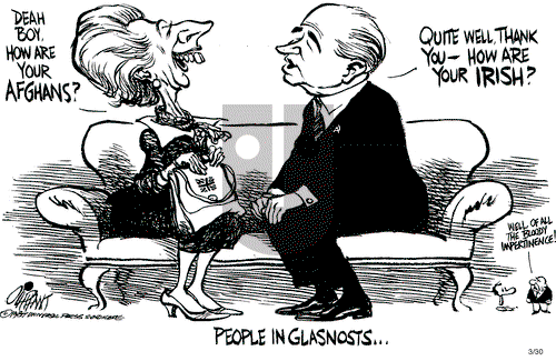 Pat Oliphant on Monday March 30, 1987 Comic Strip