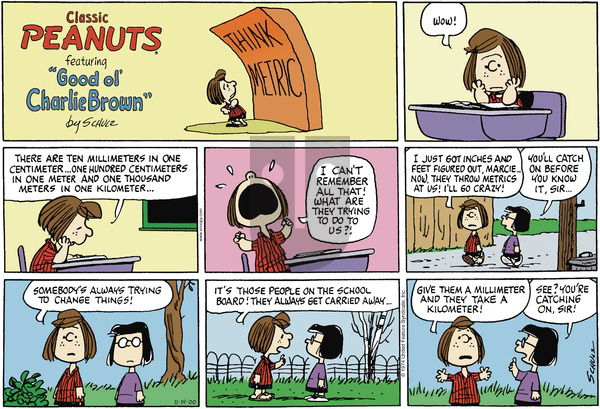Peanuts on Sunday November 19, 2000 Comic Strip