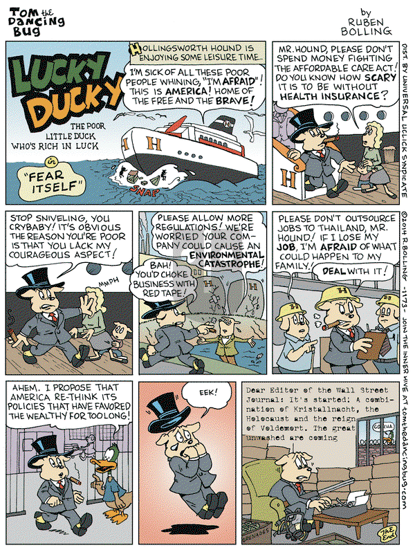 Tom the Dancing Bug on Friday January 31, 2014 Comic Strip