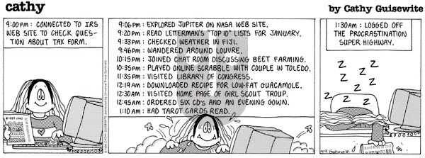Cathy Classics on Tuesday April 9, 1996 Comic Strip