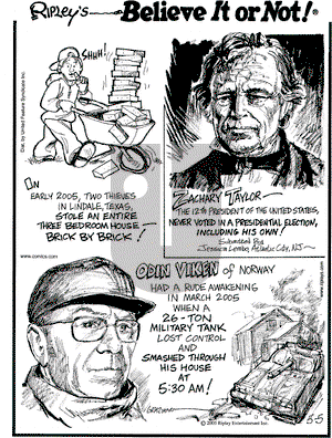 Ripley's Believe It or Not on Thursday May 5, 2005 Comic Strip