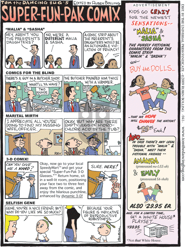 Tom the Dancing Bug on Saturday March 28, 2009 Comic Strip