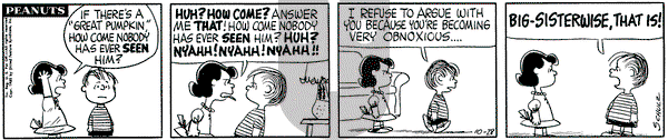 Peanuts on Friday October 28, 1960 Comic Strip