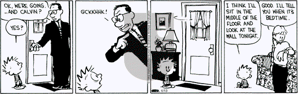 Calvin and Hobbes - Saturday April 13, 2024 Comic Strip