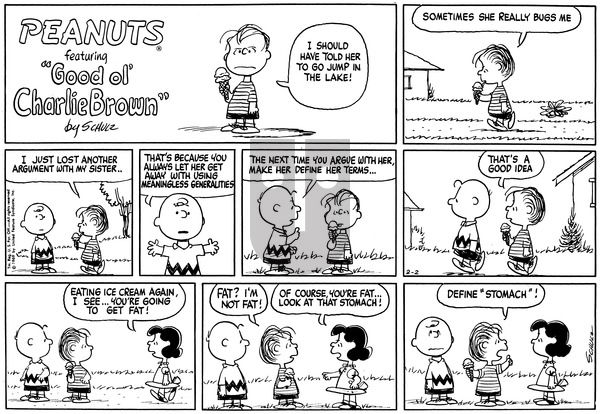 Peanuts on Sunday February 2, 1969 Comic Strip