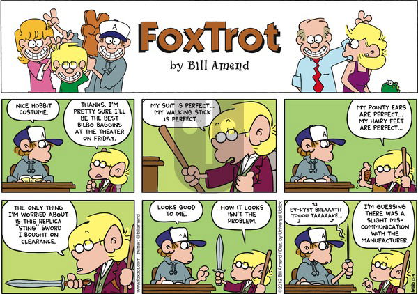 FoxTrot - Sunday December 9, 2012 Comic Strip
