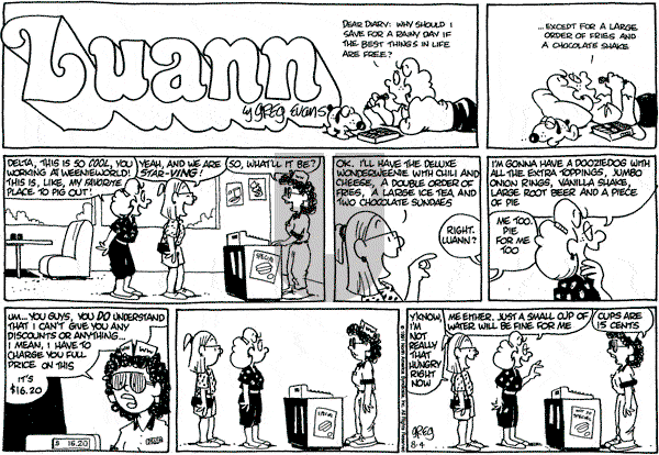 Luann - Sunday August 4, 1991 Comic Strip