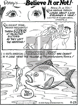 Ripley's Believe It or Not on Saturday September 23, 2000 Comic Strip