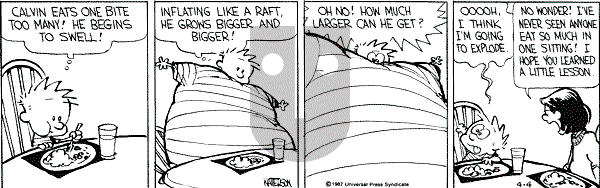 Calvin and Hobbes - Saturday April 4, 1987 Comic Strip