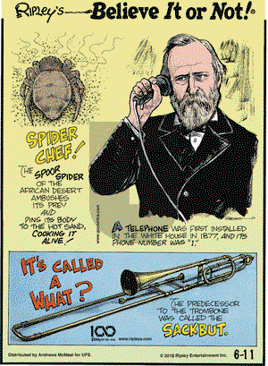 Ripley's Believe It or Not on Tuesday June 11, 2019 Comic Strip
