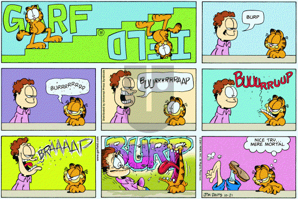 Garfield - Sunday October 21, 2001 Comic Strip