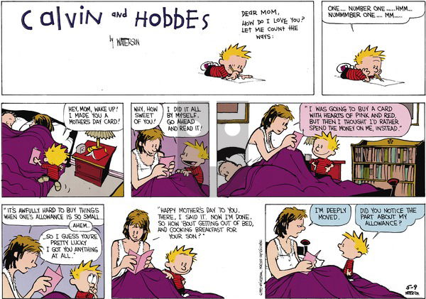 Calvin and Hobbes - Sunday May 14, 1989 Comic Strip