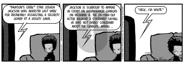 The Boondocks on Thursday November 21, 2002 Comic Strip