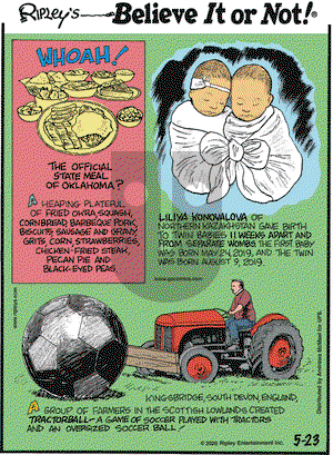 Ripley's Believe It or Not on Saturday May 23, 2020 Comic Strip
