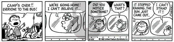 Peanuts on Saturday June 22, 1985 Comic Strip