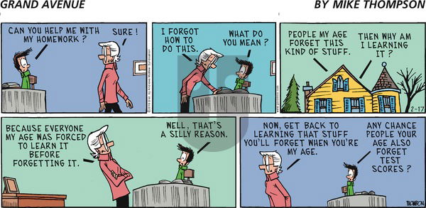 Grand Avenue on Sunday February 17, 2019 Comic Strip