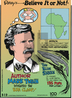 Ripley's Believe It or Not on Monday August 19, 2019 Comic Strip