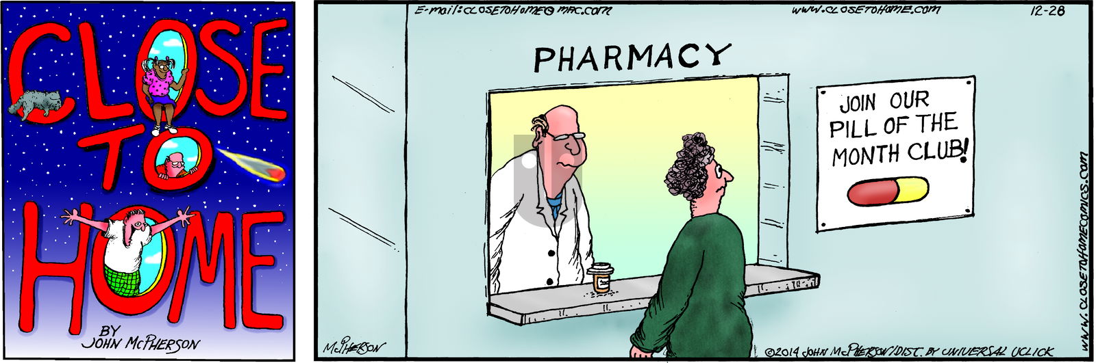 Close to Home on Sunday December 28, 2014 Comic Strip