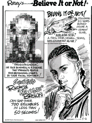 Ripley's Believe It or Not on Friday May 6, 2005 Comic Strip