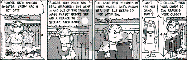 Cathy Classics on Thursday September 27, 1984 Comic Strip