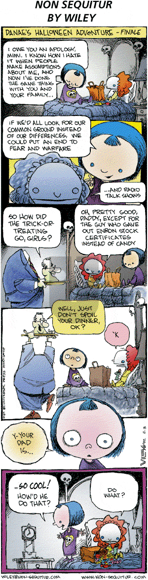 Non Sequitur on Sunday November 3, 2002 Comic Strip