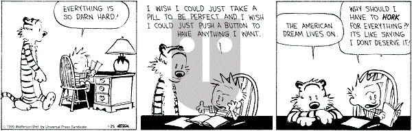 Calvin and Hobbes - Wednesday January 25, 1995 Comic Strip