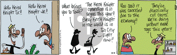 The Knight Life on Monday August 10, 2009 Comic Strip